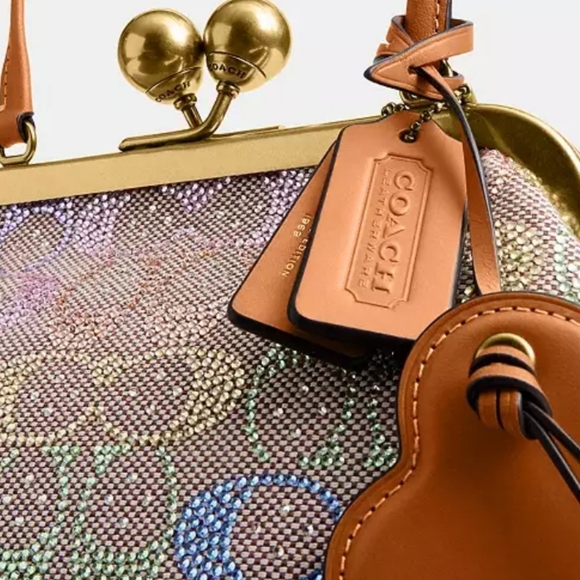 Coach Rainbow Crystal 16 Kisslock Frame Clutch - Brand New - Picture 7 of 7